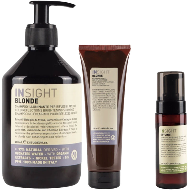 InSight Professional Organic Sourced Blonde Care and Styling Bundle 4 pc.